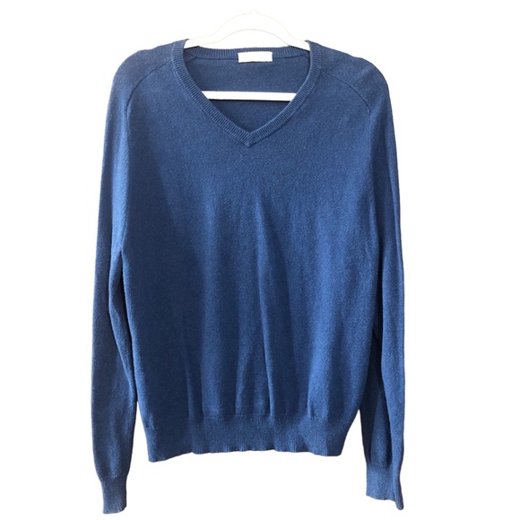J. Crew Other - J. CREW Cashmere Blend V-neck Pullover Sweater Blue Sz L